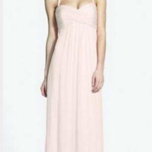 Amsale halter chiffron dress in bellini